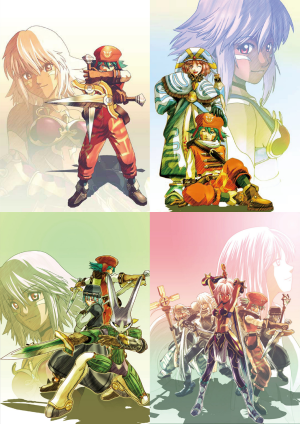 Another Birth cover illustrations combined